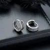Brincos de Argola Cruzados de Zircônia Transfronteiriços para Homens, Brincos de Argola Lisos, Presilhas de Orelha de Raio, Pingentes de Orelha, Acessórios de Orelha para Mulheres, Amostra de Live do TikTok