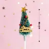 Nova decoração de anel de grama de Natal fornecimento direto da fábrica estrela de cinco pontas tridimensional borracha macia decoração de bolo de Natal plug-in