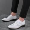 Zapatos de Cuero Business Casual 2026, Zapatos de Boda con Cordones, Punta Fina y Bloques de Color, Zapatos de Moda para Jóvenes, Zapatos para Citas, Padrinos y Novios, Zapatos de Suela Gruesa