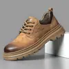 Tendencia Caliente Primavera y Otoño 2026 Zapatos de Trabajo para Hombre Zapatos Juveniles Retro Moda Británica Botas Martin de Caña Baja Estilo Nuevo