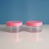 Tarro de Crema de Mascota de Gran Capacidad 200 ml de Alta Transparencia con Boca Ancha y Tapa Rosada de Rosca de PP para Envase de Loción Corporal, Mascarilla Facial y Exfoliante