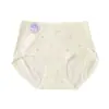 Calcinhas Menstruais Femininas de Algodão Puro Antibacteriano Respirável Estampadas, Cintura Média, à Prova de Vazamento com Área de Virilha Estendida para Meninas