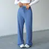 Pantalones Casuales Populares de Primavera y Otoño para Tiktok, Pierna Recta, Cordón, Holgados, Pantalones de Yoga con Bolsillos, Pantalones Largos Deportivos Versátiles para Mujer