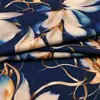 Flor de Magnolia 180g Lana y Seda Engrosada Tela Estampada Otoño e Invierno Capa Base Ropa Interior Térmica de Cuello Alto Ropa