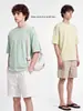 Ropa para Hombre APO Camiseta de manga corta transfronteriza para hombre, marca de tendencia de verano, color liso, alta gama, corte holgado, cuello redondo, bordada, top versátil