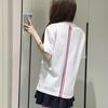 Camiseta de Verano Nueva de Manga Corta y Cuello Redondo para Mujer, Estilo de Pareja Unisex, Casual y Versátil con Camiseta de Manga Corta y Cuello Redondo con Tira Trasera