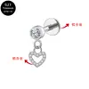 Aleación de titanio G23 corazón mariposa colgante circón uña de lóbulo uña de labio uña de cartílago de la oreja joyería F136 joyería para piercing en el cuerpo humano