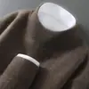 Nuevo Suéter de Lana para Hombre Otoño e Invierno, 100% Lana Pura, Jersey de Cuello Redondo, Corte Holgado, Talla Grande, Suéter de Cachemira Tejido