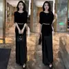 Juego de Piezas de 101.25 kg: Nuevo Top de Verano Adelgazante de Moda y Conjunto de Falda a la Moda para Mujer, Elegante Falda Media