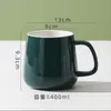 Taza de Cerámica Creativa y Sencilla, Vaso de Agua Redondo con Asa, Taza de Té para Habitación de Hotel, Taza de Regalo, Taza de Café, Taza de Té con Leche