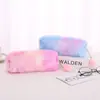 Estojo Criativo com Cor Gradiente para Meninas, Estojo de Pelúcia Octogonal Fofo, Papelaria Doce Simples, Coração Feminino Aprendendo