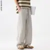 Nova Calça Masculina Solta de Perna Larga para Primavera/Verão 2026 Calças Longas Casuais Estilo Japonês Tamanho Grande Tendência Calça Masculina de Perna Reta Fina