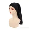 Gorro de Dormir Largo Nuevo Estilo Seda Artificial con Borde Elástico, Gorro de Dormir de Color Sólido Fácil de Poner para Mujer, Borde con Lazo Elástico Gorro de Belleza y Quimioterapia