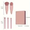 Con Caja de Espejo Brocha Cosmética Portátil Multifunción Fibra Artificial Brocha Cosmética de Viaje Brocha para Base de Maquillaje Brocha para Sombras de Ojos