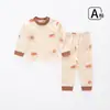 Conjunto de Roupa para Bebê Primavera e Outono Cintura Baixa com Fenda Categoria Bebê Algodão Puro Pijama para Casa Roupas Quentes de Outono para Recém-Nascidos e Calças Compridas