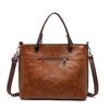 Bolso mujer 2022 Nueva Moda doble bolsillo bolso de mano retro PU piel aceitosa hombro diagonal bolsa de moda al por mayor