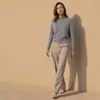 Heying Otoño/Invierno 2026 Camiseta Básica Engrosada de Cachemir Suéter de Lana de Punto de Cuello Medio Alto Suéter de Cachemir para Mujer