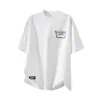 Camiseta de Manga Corta Transpirable Estilo Americano de Seda de Hielo para Hombre, Moderna de Verano con Cuello Redondo Holgada con Estampado de Letras de Media Manga