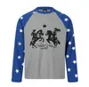Ropa para Hombre Northbound Otoño 2026 Nuevo Camiseta de Manga Larga Waffle con Estampado Ecuestre Unisex Top Impreso de Manga Raglán