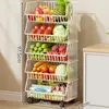 Estante Cesta de Verduras de Cocina de Pie Multicapa Estante para Frutas y Verduras Cesta de Almacenamiento Almacenamiento de Snacks Removible Multifuncional