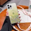 Epoxi degradado para funda de teléfono Apple 14Promax 12 silicona 8p todo incluido 11 magnético 13 cadena oblicua resistente a caídas
