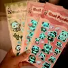 Adesivos 3D em relevo estilo bordado 5D, designs fofos de desenhos animados, adesivos decorativos que brilham no escuro para agendas, scrapbooks, capas de celular e garrafas de água