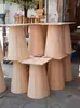 Soporte de pata de mesa redonda patas de mesa de madera maciza mesa de comedor base de mármol travertino pata de mesa cilíndrica irregular cono chino