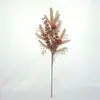 Decorações de Agulhas de Pinheiro de Natal Artificiais Transfronteiriças, Acessórios de Galho de Pinheiro Único, Flores de Natal de Plástico, Pinhas, Decorações de Feriado