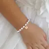 Amazon Transfronterizo Nuevo Colgante de Moneda de 26 Letras Pulsera de Perlas de Imitación con Cuentas Joyería Personalizada Regalo de Vacaciones