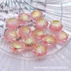 Carimbo Dourado Ab Iridescente Laser Transparente Colorido Concha Vieiras Artesanal DIY Corrente de Celular Chaveiro Pingente de Carro Acessório
