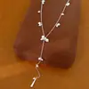 Colar de Pérolas em Forma de Gota com Contas Redondas, Corrente para Clavícula de Luxo Leve e de Nicho, Estilo Francês, Colar Versátil e Único para Atacado