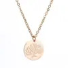 Cadena para clavícula de acero inoxidable diy colgante árbol de la vida patrón de letras de profundidad de corrosión color acero colgante oro rosa punto