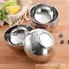 Tazón Brillante de Acero Inoxidable de Doble Capa Tazón Aislado Tazón Anti-Escaldaduras y Anti-Caídas para Niños de Jardín de Niños Tazón para Comer de Uso Doméstico Tazón para Sopa de Comedor