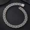 Cadena Cubana de Venta Caliente Transfronteriza Diseño de Letra H Cadena Cubana de Diamante Completo Letra Inglesa Cadena Cubana Entrega Directa de Fábrica