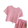 Conjunto Curto para Meninas Moda Verão Top Fino Calça Larga Infantil Conjunto Casual Esportivo Elegante de Duas Peças para Meninas