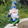 Figura de resina gnomo transfronterizo flor estilo caricatura enano decoración hogar jardín adorno creativo regalo de cumpleaños