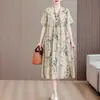 Vestido de Verano de Alta Gama para Mamá, Elegante Modelo Nuevo 2026, Vestido Holgado de Rayón Talla Grande con Bolsillos para Mujeres de Mediana Edad y Mayores