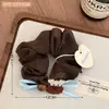 Novo Scrunchie de Ursinho com Bolinhas - Elástico Suave para Rabo de Cavalo de Menina, Faixa de Cabelo Versátil, Pacote com 2