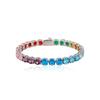 Explosiones Transfronterizas Cadena de Tenis Zircón Colorido Cadena de Tenis Hip Hop Trendy Diamante Collar de una Sola Fila Pulsera Joyería