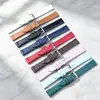 Correa de cuero liso de piel de vaca de primera capa, doble cara, hebilla de pasador, azul oscuro, verde menta, con hebilla plateada, dorada, oro rosa, 8-22 mm