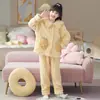 Pijama para niños, forro polar coral, nuevo estilo 2026, conjunto de cárdigan de invierno para niñas, ropa de estar de franela para bebé niña, invierno