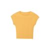 Camiseta Casual de Algodón de Manga Corta para Mujer Verano 2025 Nueva Cuello Redondo Elástico Estilo Corto Sencilla Versátil Tendencia Transfronteriza