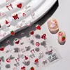 Sky New Fresas Conejito Pegatinas para Uñas Arte de Uñas Lindo Moño Tridimensional Adhesivo Relieve Decoración de Uñas Pegatinas para Uñas