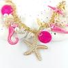 Diseño Personalizado, Pulsera de Moda Estilo Boho Oceánico, Estrella de Mar Concha, Bolsa de Perlas, Cadena Colgante, Cadena para Zapatos
