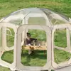 Tenda Hexagonal Transparente de PVC em Estoque para Pátio Externo, Varanda Fechada, À Prova de Vento e Mantém o Calor, Casa Bolha de Visão Quatro Estações