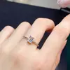 Anillo de Aguamarina Natural con Piedra Principal de Cristal Limpio 4*6mm, Incrustación de Plata 925, Artesanía Fina y Proceso de Galvanoplastia