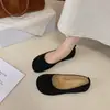 2026 Novos Mocassins Femininos Casuais Versáteis de Camurça, Bico Redondo Baixo, Sola Macia, Slip-on, Estilo Retrô Francês