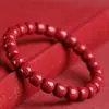 Pulsera de Cuentas de Barril Estilo Antiguo de Cinabrio Crudo con Alto Contenido de Arena Dorada Púrpura y Arena Imperial, Adecuada para el Año de Nacimiento de Uno, Venta al por Mayor y Dropshipping
