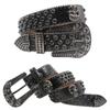 Cinto de strass, cinto de caveira, incrustado, liga de diamante, fivela de pino, cinto masculino, punk, moda, cinto largo, feminino