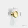 Maçaneta Redonda Pequena de Furo Único Semi-Circular em Latão Estilo Concha Francesa para Porta de Roupeiro Gaveta Minimalista Nórdico Luxuoso